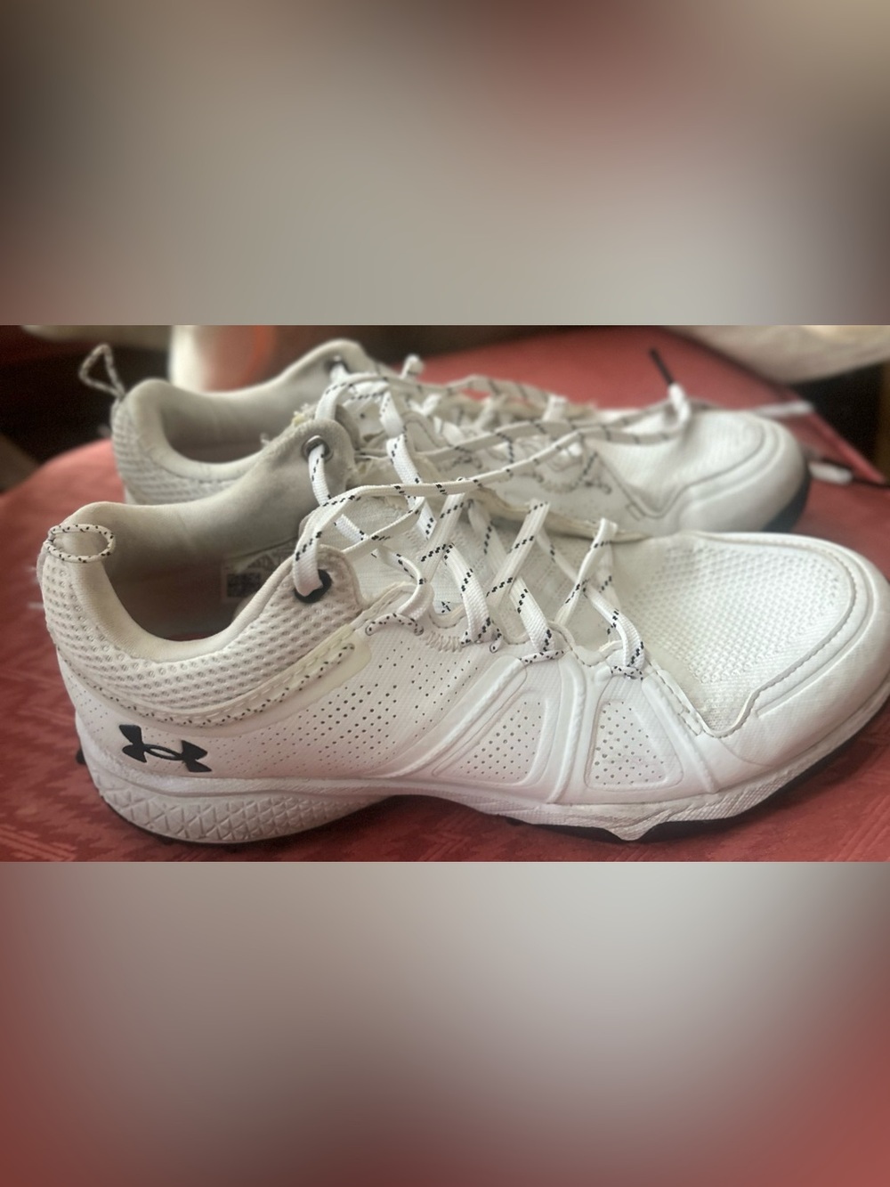 Under Armour Women's Glory Turf Lacrosse Shoes - White/Black, Sz 8
